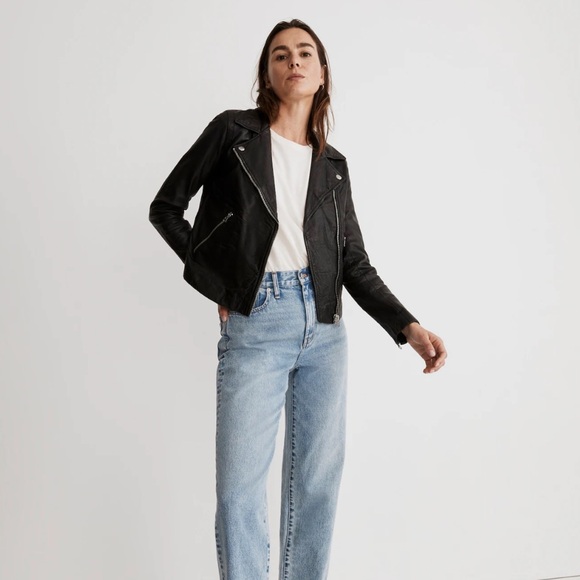 Madewell Washed Leather Motorcycle Jacket - Picture 3 of 7